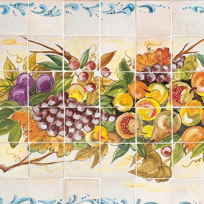 handbemalte Fliesen Italien für Spanische Finca Küche